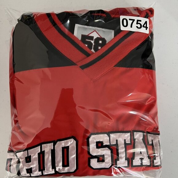 Ohio State University 58 Sports Men L 3D Spell Out Pullover Varsity Jacket Lined - Picture 16 of 16